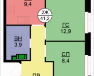 2-комнатная квартира площадью 41.2 кв.м, Бачуринская, корп.3 | цена 5 205 620 руб. | www.metrprice.ru