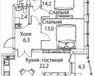 3-комнатная квартира площадью 67 кв.м, Юго-Восточный административный округ, район Лефортово, жилой квартал Символ, к4 | цена 13 574 400 руб. | www.metrprice.ru