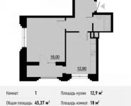 1-комнатная квартира площадью 45.4 кв.м, Берзарина ул., 28 | цена 8 452 341 руб. | www.metrprice.ru