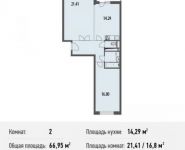 2-комнатная квартира площадью 66.9 кв.м, Белорусская ул., 10 | цена 5 824 650 руб. | www.metrprice.ru