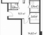 2-комнатная квартира площадью 59.4 кв.м, Фабрициуса | цена 10 935 302 руб. | www.metrprice.ru