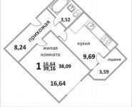 1-комнатная квартира площадью 41.03 кв.м, ул. Народная, 23 | цена 2 946 577 руб. | www.metrprice.ru