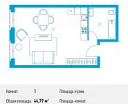 1-комнатная квартира площадью 44.8 кв.м, улица Чкалова, 10/6 | цена 19 264 493 руб. | www.metrprice.ru