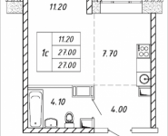 1-комнатная квартира площадью 28.4 кв.м, Дружбы, 1, корп.2 | цена 3 038 800 руб. | www.metrprice.ru