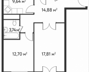 2-комнатная квартира площадью 65.22 кв.м, Фабрициуса | цена 12 267 621 руб. | www.metrprice.ru