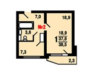 1-комнатная квартира площадью 38 кв.м, Катюшки ул., 55 | цена 3 003 000 руб. | www.metrprice.ru