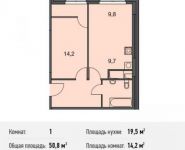 1-комнатная квартира площадью 50.8 кв.м, Докучаев пер., 2 | цена 12 141 200 руб. | www.metrprice.ru