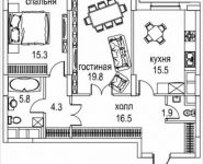 2-комнатная квартира площадью 81 кв.м, Авиационная ул., 77К2 | цена 20 305 926 руб. | www.metrprice.ru