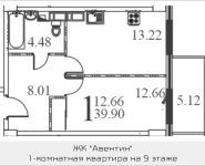 1-комнатная квартира площадью 39.9 кв.м в ЖК "Авентин", Железнодорожная, 33, корп.2 | цена 2 806 566 руб. | www.metrprice.ru