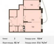 2-комнатная квартира площадью 85.7 кв.м, Некрасова ул., 18 | цена 7 490 180 руб. | www.metrprice.ru