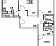 3-комнатная квартира площадью 75.94 кв.м, 2-я Муравская, корп.7 | цена 8 448 090 руб. | www.metrprice.ru