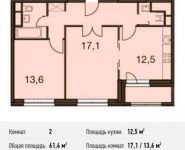 2-комнатная квартира площадью 61.4 кв.м, Волоколамское ш., 67АС1 | цена 11 691 144 руб. | www.metrprice.ru