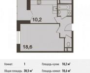 1-комнатная квартира площадью 38.5 кв.м, Новотушинская ул. | цена 3 682 448 руб. | www.metrprice.ru