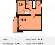 1-комнатная квартира площадью 38.7 кв.м, улица Главмосстроя, 5к2с1 | цена 5 412 200 руб. | www.metrprice.ru