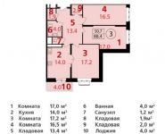 3-комнатная квартира площадью 88 кв.м, Ясная ул., 1 | цена 9 990 000 руб. | www.metrprice.ru