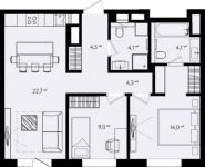 3-комнатная квартира площадью 62.2 кв.м, Заречная ул., 4 | цена 13 727 540 руб. | www.metrprice.ru