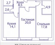 2-комнатная квартира площадью 73 кв.м, Шелепихинская набережная, влд 34, корп.1 | цена 21 545 550 руб. | www.metrprice.ru