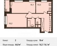 2-комнатная квартира площадью 64.8 кв.м, Акуловская улица, 23 | цена 12 008 606 руб. | www.metrprice.ru