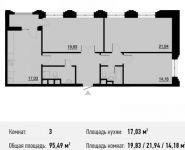 3-комнатная квартира площадью 95.9 кв.м в ЖК "Родной Город. Октябрьское Поле", Берзарина ул., 28 | цена 15 367 290 руб. | www.metrprice.ru