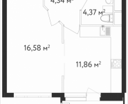 1-комнатная квартира площадью 38.9 кв.м, Вешняковская | цена 5 484 900 руб. | www.metrprice.ru