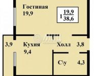 1-комнатная квартира площадью 38.6 кв.м, Троицкая улица, 4 | цена 3 300 000 руб. | www.metrprice.ru