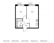 1-комнатная квартира площадью 35.8 кв.м,  | цена 5 402 220 руб. | www.metrprice.ru