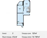 2-комнатная квартира площадью 61.6 кв.м, Рождественская улица, 33 | цена 6 695 920 руб. | www.metrprice.ru