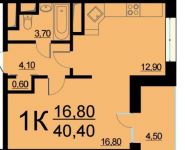 1-комнатная квартира площадью 40 кв.м, Внутренний пр., 8С3 | цена 7 396 756 руб. | www.metrprice.ru