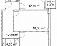 2-комнатная квартира площадью 66.21 кв.м, Лазоревый пр., 3 | цена 13 914 627 руб. | www.metrprice.ru