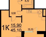 1-комнатная квартира площадью 45 кв.м, Внутренний пр., 8С3 | цена 8 446 283 руб. | www.metrprice.ru