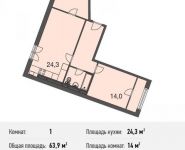 1-комнатная квартира площадью 63 кв.м, Ивановская ул., 1 | цена 4 428 270 руб. | www.metrprice.ru