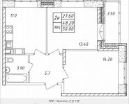 2-комнатная квартира площадью 50 кв.м, Горная, 6 | цена 3 435 000 руб. | www.metrprice.ru