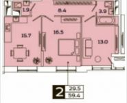 2-комнатная квартира площадью 59.4 кв.м, Рязанский проспект, 2, корп.М3 | цена 9 991 436 руб. | www.metrprice.ru