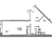 1-комнатная квартира площадью 45.7 кв.м, Ленина ул., 19 | цена 3 050 000 руб. | www.metrprice.ru