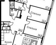 4-комнатная квартира площадью 124 кв.м, Электролитный проезд, вл16к5 | цена 28 134 926 руб. | www.metrprice.ru