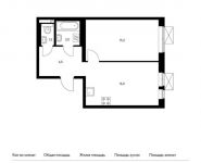 1-комнатная квартира площадью 42.2 кв.м, | цена 5 013 360 руб. | www.metrprice.ru