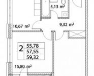 2-комнатная квартира площадью 59 кв.м, Лазоревый проезд, 3с8 | цена 12 349 474 руб. | www.metrprice.ru