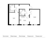 2-комнатная квартира площадью 64.6 кв.м, улица Дмитрия Ульянова, 6к1 | цена 5 470 773 руб. | www.metrprice.ru