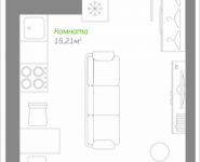 1-комнатная квартира площадью 24.32 кв.м, Володарское шоссе, 12 | цена 1 894 528 руб. | www.metrprice.ru