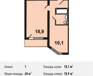 1-комнатная квартира площадью 40 кв.м, Некрасовка п, Покровская ул, 16 | цена 4 452 000 руб. | www.metrprice.ru