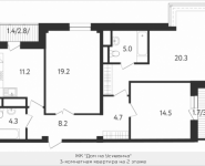 3-комнатная квартира площадью 90.5 кв.м, Усиевича, влд 10 Б, корп.1 | цена 24 314 046 руб. | www.metrprice.ru