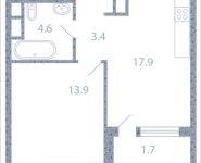 1-комнатная квартира площадью 41.5 кв.м, Новоалексеевская, 16с7 | цена 10 653 760 руб. | www.metrprice.ru