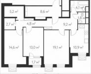 3-комнатная квартира площадью 86 кв.м, | цена 20 453 100 руб. | www.metrprice.ru