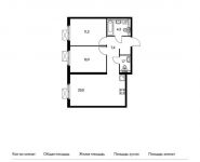 2-комнатная квартира площадью 55.5 кв.м, Дубравная ул, 50 | цена 7 253 850 руб. | www.metrprice.ru