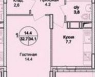 1-комнатная квартира площадью 34.1 кв.м, Северное ш, 1 | цена 1 900 000 руб. | www.metrprice.ru