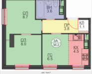 3-комнатная квартира площадью 36.2 кв.м, Авангардная, корп.7 | цена 4 344 000 руб. | www.metrprice.ru