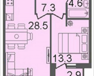 2-комнатная квартира площадью 55.2 кв.м, Серебрякова, 11-13, корп.3 | цена 8 108 880 руб. | www.metrprice.ru