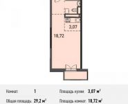 1-комнатная квартира площадью 29.2 кв.м, Белорусская ул., 10 | цена 3 128 581 руб. | www.metrprice.ru