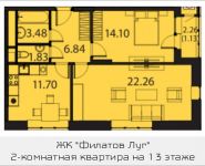 2-комнатная квартира площадью 61.34 кв.м, Московская, 1 | цена 4 566 963 руб. | www.metrprice.ru