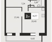 2-комнатная квартира площадью 47 кв.м, Клубная, 9 | цена 4 298 714 руб. | www.metrprice.ru